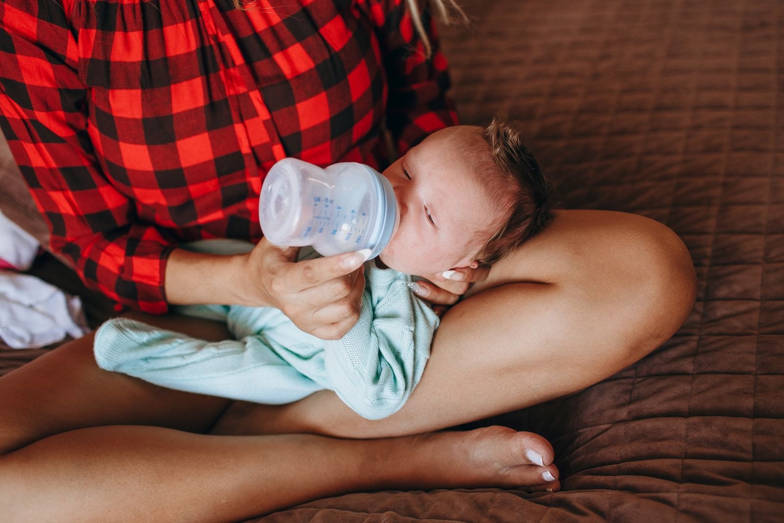 A newborn experiencing hiccups shortly after a feeding
